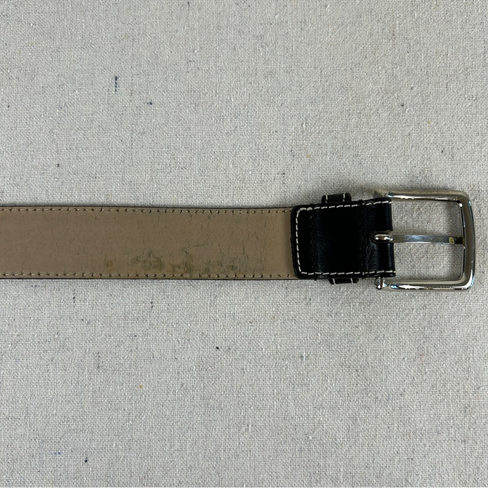 Talbots Women’s Size 2X Black Leather Belt with Silver Buckle - Picture 9 of 10